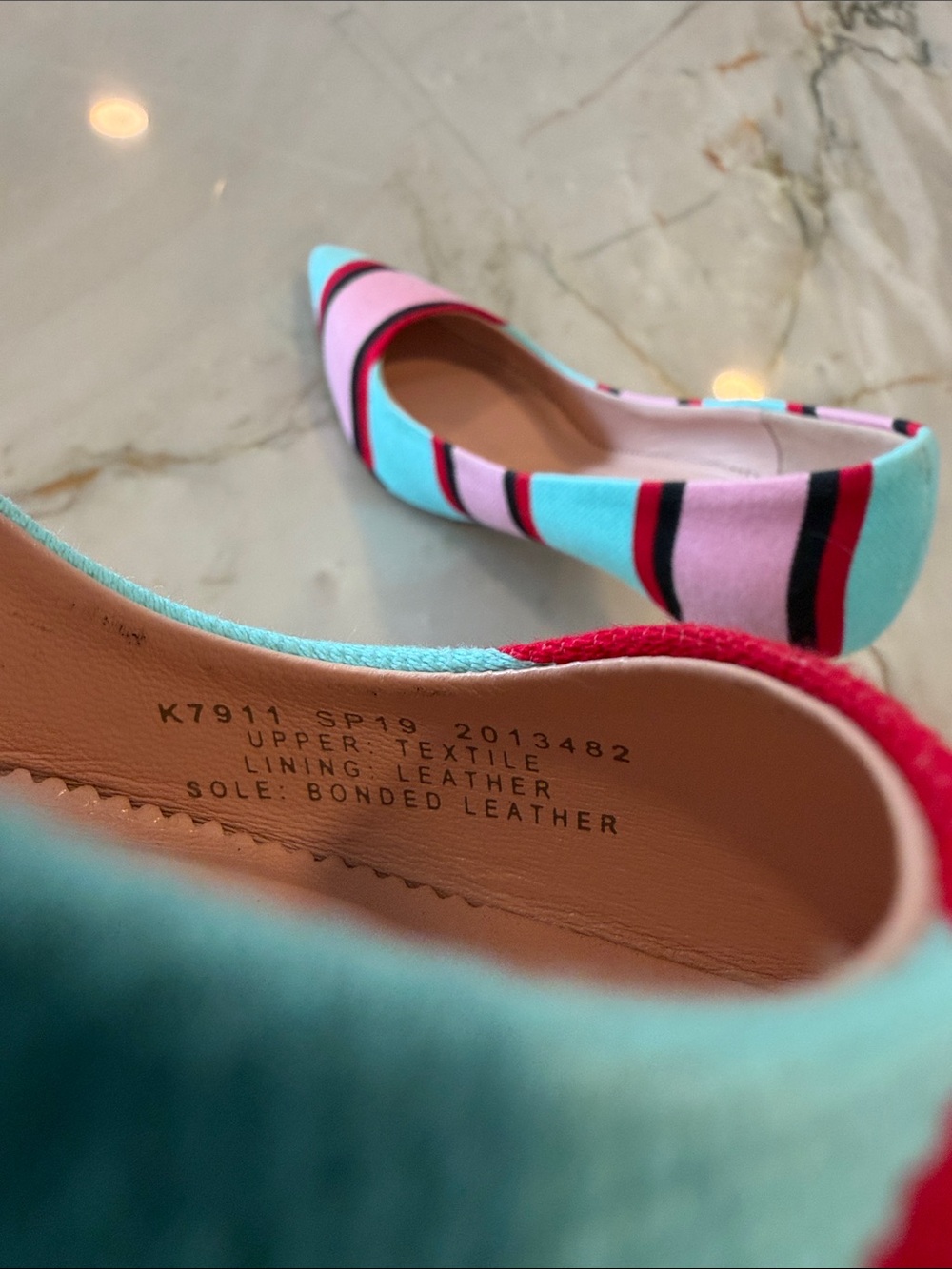 ♥️J. Crew Pink, Aqua & Red Striped Pointed-Toe Pumps…….Super Cute! - Picture 12 of 13
